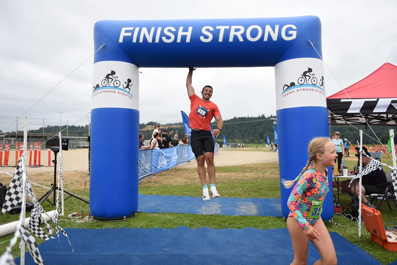 Triathlon finish line